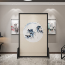  Living room partition screen mobile simple modern block bedroom entrance Household light luxury Chinese style entrance solid wood seat screen