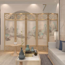  Screen partition Living room modern simple mobile occlusion porch Home bedroom New Chinese solid wood office folding screen