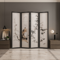  Screen partition Simple modern folding mobile occlusion living room bedroom entrance Chinese-style solid wood household door folding screen