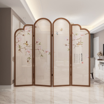  Chinese-style screen partition Solid wood tea room broken entrance Living room blocked study Hotel foldable movable folding screen
