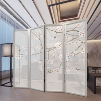  Modern minimalist screen partition living room folding mobile occlusion home bedroom light luxury entrance door solid wood folding screen