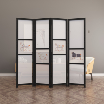  American European style fashion screen simple fabric yarn folding screen partition Living room office entrance Bedroom Nordic horse