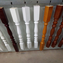 Solid wood stairs column wood handrail Elbow Indoor bay window Balcony guardrail Wood railing White billet paint Oak Beech