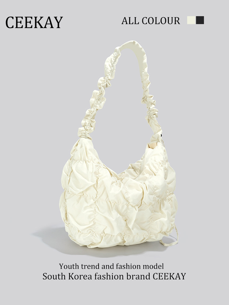 Ceekay Original Authentic Seaside Vacation Tote Underarm Bag Cloud Bag Women's New Pleated Lightweight Bubble Bag