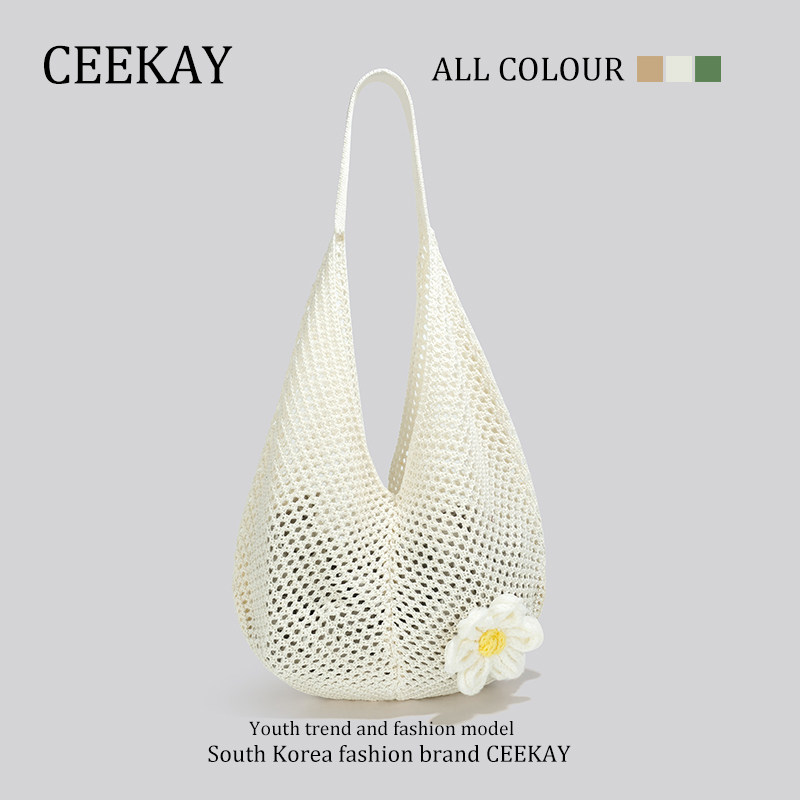 Ceekay Large Capacity Straw Shoulder Bag - 2024 Summer New Beach Casual Vacation Tote Bag - Thumbnail 2