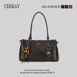 Ceekay Original Retro Niche Tote Bag for Women, Large Capacity Commuter Shoulder Handbag, High-End Underarm Bag