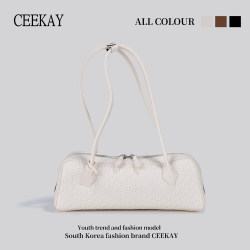 Ceekay Original Design Woven Texture Baguette Bag for Women 2026 Summer New Niche Korean Style Single Shoulder Underarm Bag