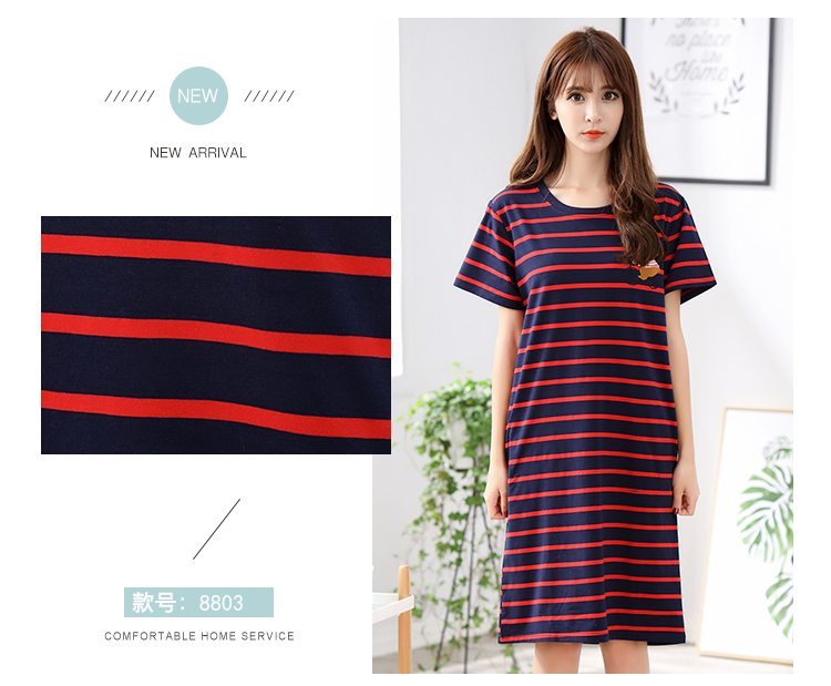 Phân bón đặc biệt XL đồ ngủ nữ mùa hè cotton ngắn tay lỏng Hàn Quốc phiên bản của nightdress chất béo mm200 kg ăn mặc