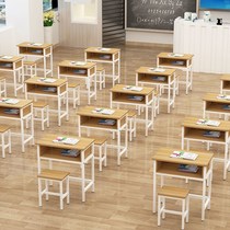 School desks and chairs Primary and secondary school students double-decker desks Tutoring classes Training tables Cram schools with drawers desks and chairs direct sales