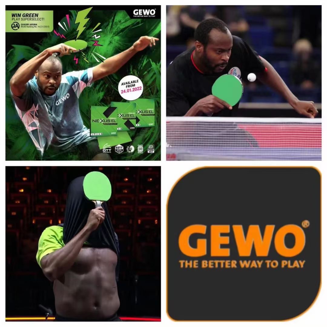 Corgi ping pong Gewo new venom Aruna's backhand Gewo green rubber