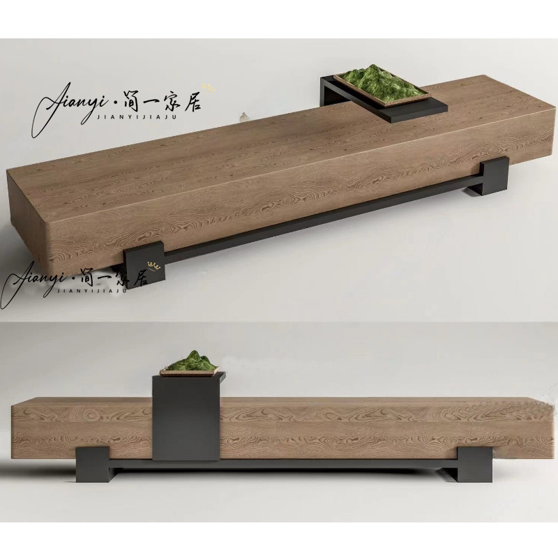 Italian-Style Light Luxury Floating Bench, Hotel Clubhouse Bench, Modern Sales Office Landscape Flower Pond Seating, Shoe-Changing Bench, Sofa