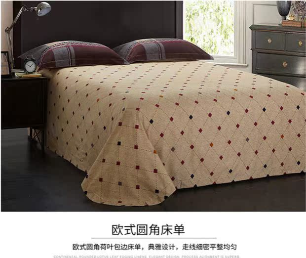 Amoy Thủy bông dệt denim bông dày chà nhám thương hiệu bông dệt cửa hàng flagship pha lê chính thức tích cực - Bộ đồ giường bốn mảnh bộ chăn ga gối đệm