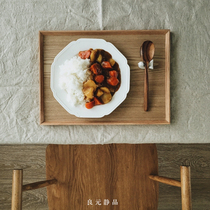 Liangyuan still products Japanese rectangular wooden snack afternoon tea tray Nordic style coffee breakfast tray