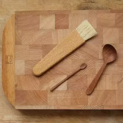Beech handle Natural mane Baking pastry barbecue brush Egg liquid sauce Log brush flat handle