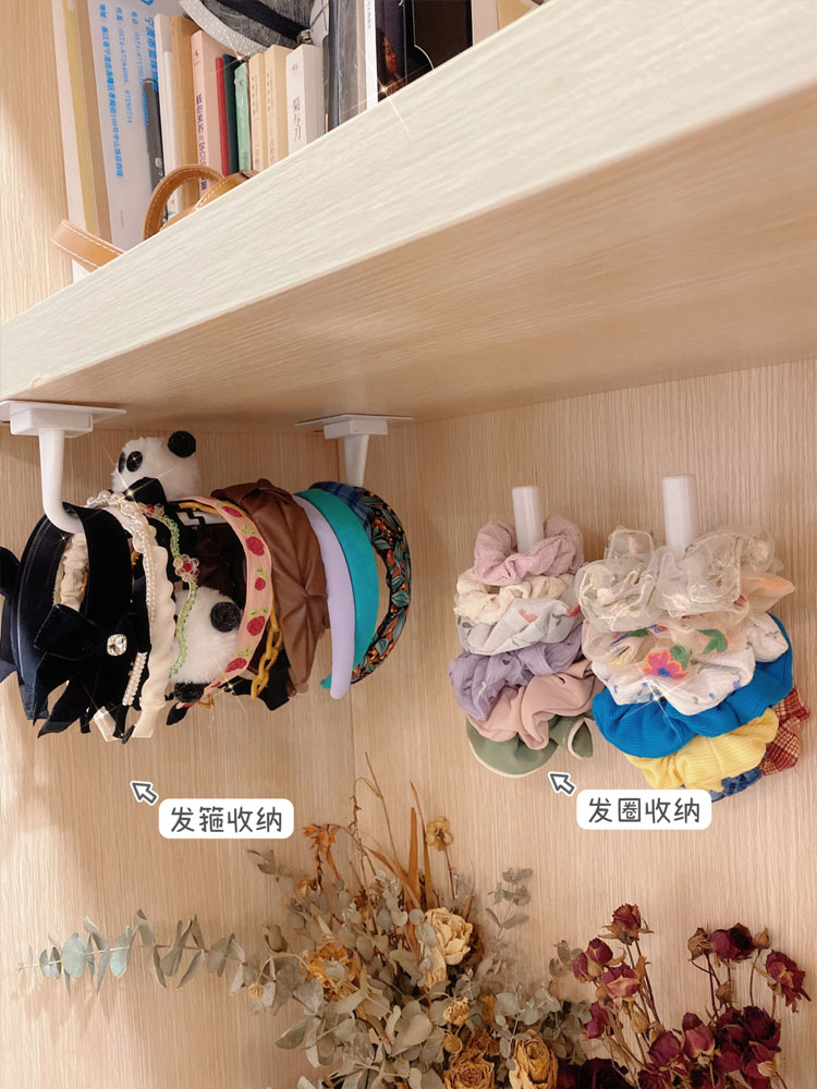 Hair ring storage rack free punching head rope hair hoop jewelry rack hair accessories large intestine rubber band hanging wall rack dormitory artifact