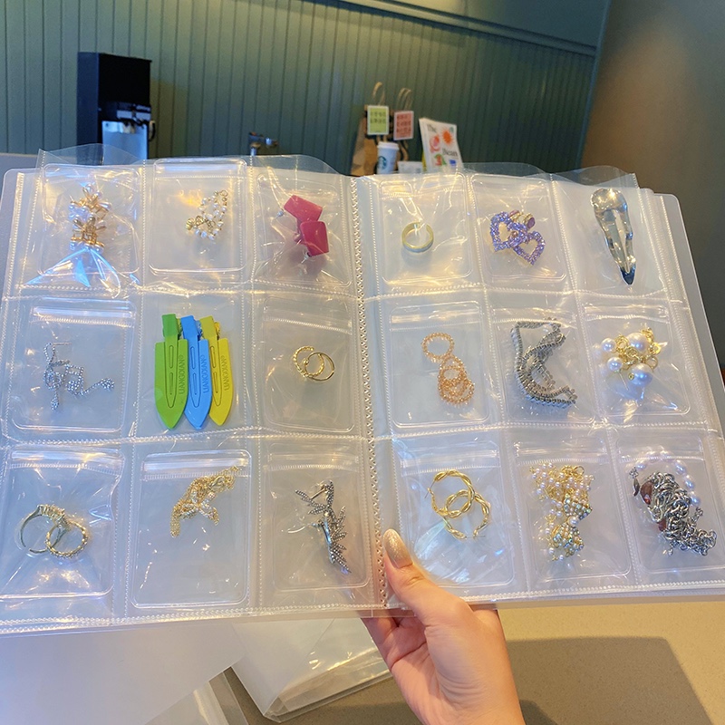 Anti-oxidation jewelry box clean up earring storage box hand accessories earrings ear clip ring ear pin necklace transparent artifact