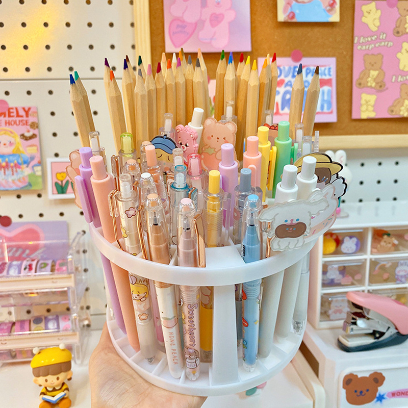 Pen container children's pen holder storage box desktop student ins creative multi-functional large-capacity pen insert art student pen barrel