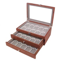 Suitable for Zippo wooden paint red rosewood lighter storage box multi-layer 30 grid 20 display box collection box