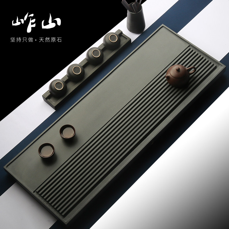 Wu Jinshi tea tray Household Japanese simple natural stone tea table Whole stone Kung Fu tea size number tea sea