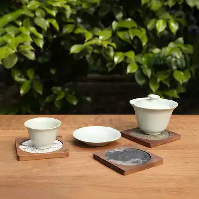 Mason wood home black walnut wood coaster insulation mat log tea ceremony tea coaster Japanese non-slip Coffee MAT