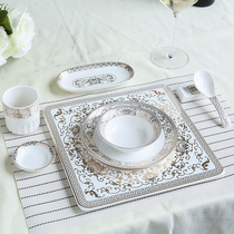 Hotel supplies Table tableware four-piece set Chinese bone dish dish dish set Hotel restaurant commercial single rice bowl