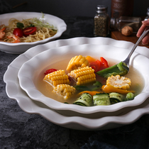 Creative tableware Personalized hotel supplies Tableware Sheng vegetable soup bowl Ceramic large noodle bowl soup bowl Large bowl sauerkraut fish bowl