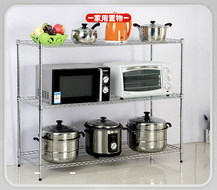 Мучительный 加粗加厚带轮周转物料车不锈钢色家用水果店电商收纳分拣手推车