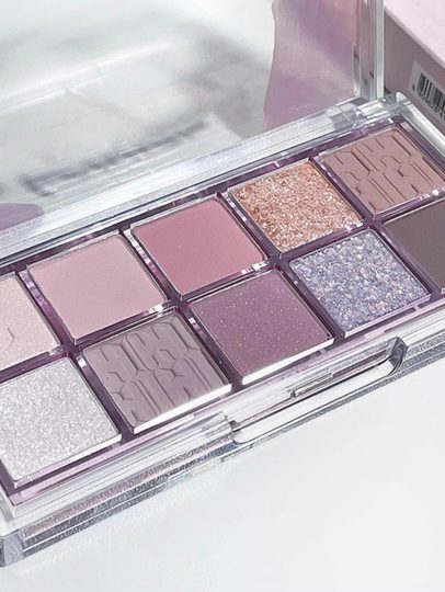 Jiaqi Recommends a Ten-Color Eyeshadow Palette with Shimmer, Matte, Fine Glitter, Taro Purple, Pure Desire, Low Saturation, Light Makeup, Earth Tones