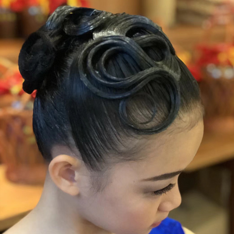 Latin dance headdress children's Latin headdress blackpool competition performance hair accessories new diamond professional modern dance wig