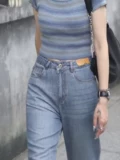 Летние модные прямые свободные джинсы, штаны, высокая талия, свободный крой