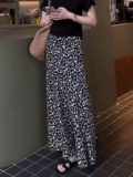 Летняя модная длинная юбка, свободный крой, в цветочек, А-силуэт