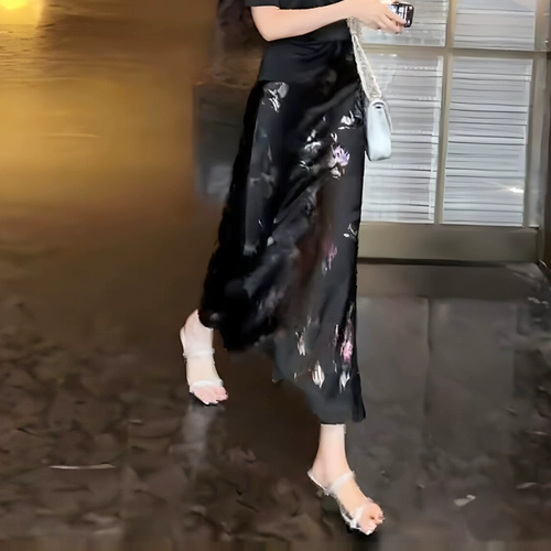 Модная летняя ретро длинная юбка, высокая талия