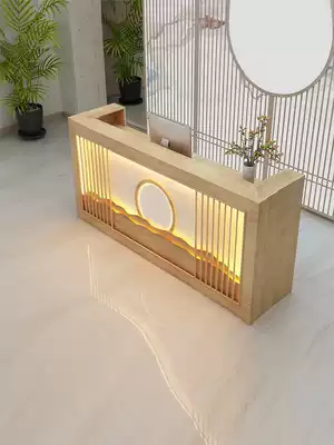 Hotel new Chinese cashier counter antique ear shop front desk reception desk Chinese medicine hall counter solid wood bar back cabinet