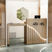 Bar cashier counter commercial shop small restaurant snack cashier desk counter wooden simple telescopic front desk reception desk