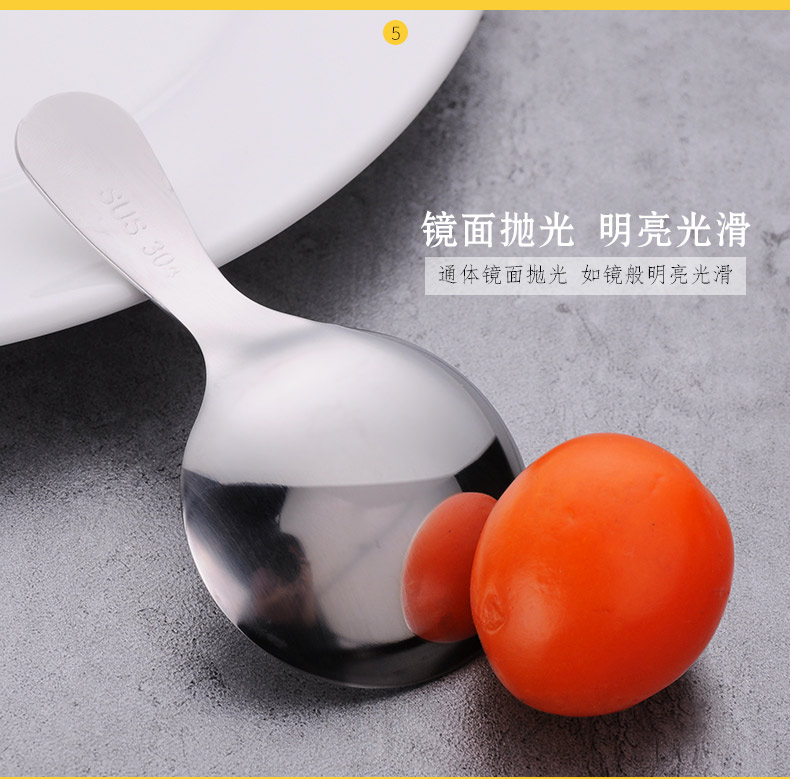 Ailong sáng tạo dễ thương tay cầm ngắn 304 thép không gỉ muỗng bộ đồ ăn cầm tay muỗng nhỏ muỗng muỗng - Đồ ăn tối dĩa nhựa