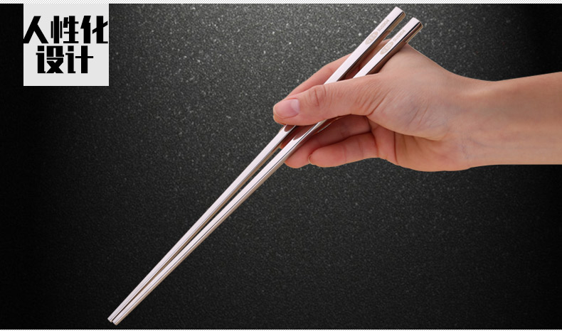 Ai Kalong 304 đũa inox đặt hộ gia đình 10 đôi dày bộ đồ ăn gia đình bằng bạc nhanh gấp đôi bộ chén đĩa cao cấp