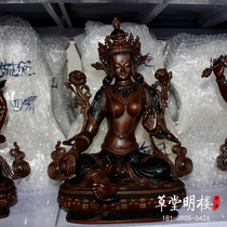 Tibetan green degree of mother Buddha Tantric Seiko antique pure copper Buddha statue save eight degrees of mother seven inches one foot