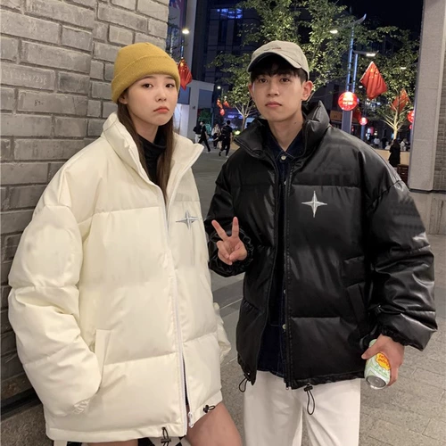 Tide, полиуретановая парная одежда для влюбленных, зимний пуховик, куртка, популярно в интернете, в корейском стиле, увеличенная толщина