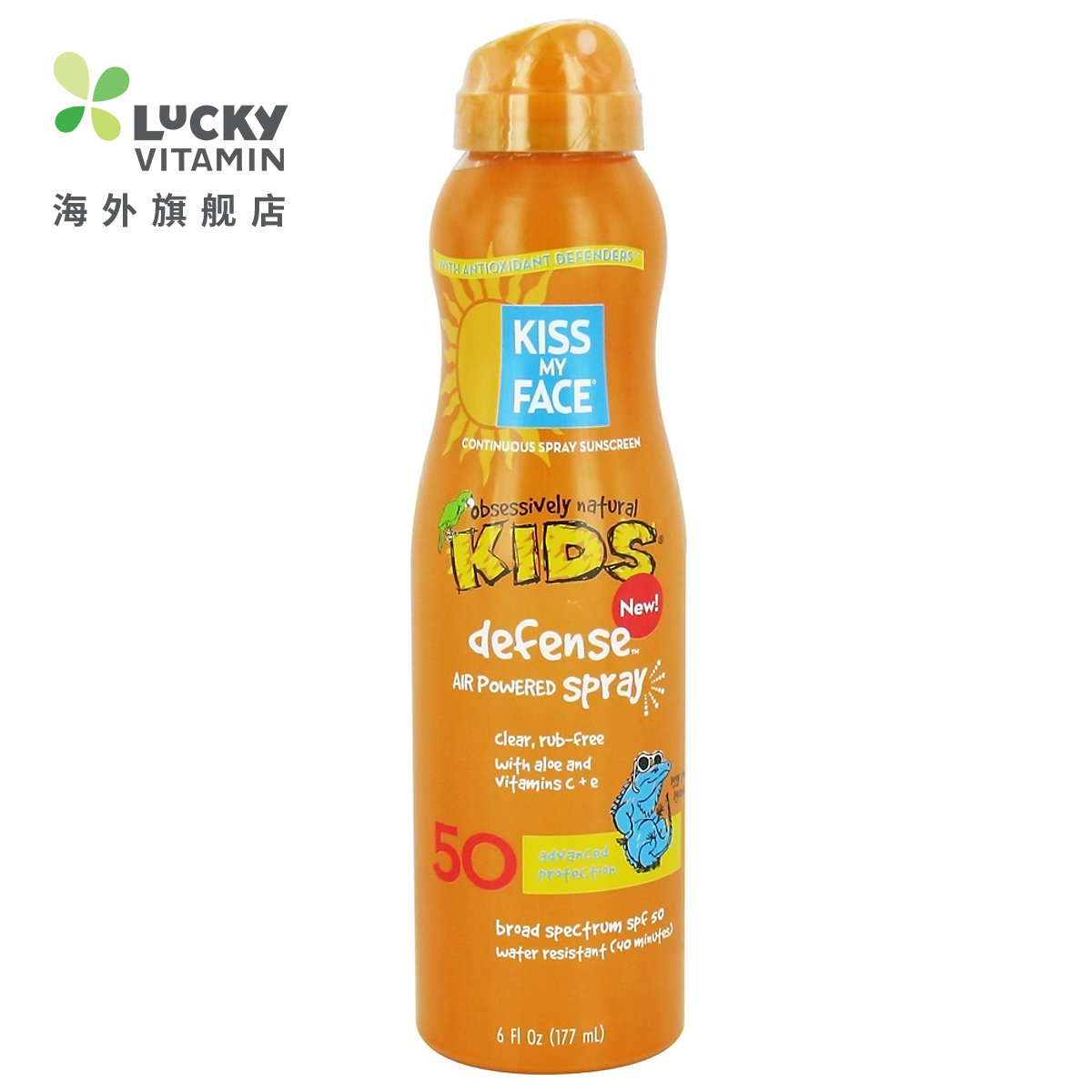 Kiss My Face-孩子防御任何角空气动力喷雾 50 SPF-6 盎司防晒霜