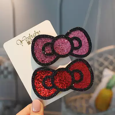 Korean children hairclip cute bow bow clip hairclip large bangs clip Girl clip headgear broken hair side clip