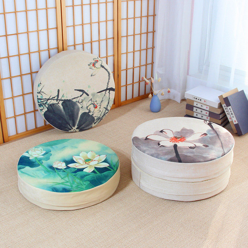 Chinese style bushel meditation cushion thickened with sitting mat Baiver cushion floating window round detachable and washable tatami cushion floor