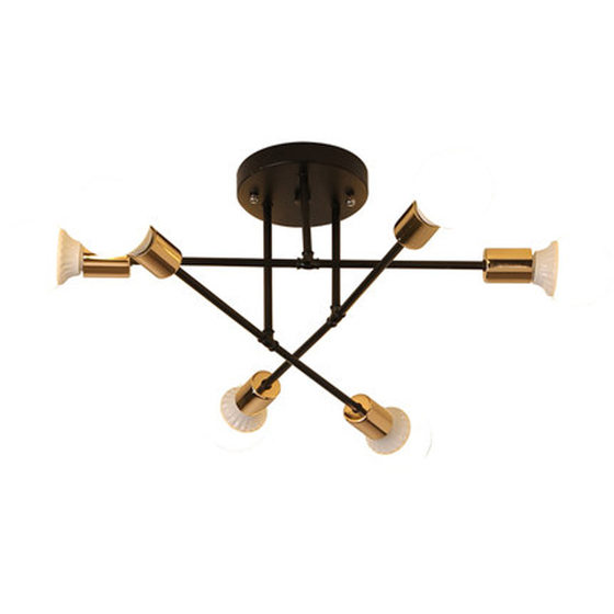 Nordic living room chandelier modern minimalist bedroom restaurant iron ceiling lamp creative personality iron industrial style lamps