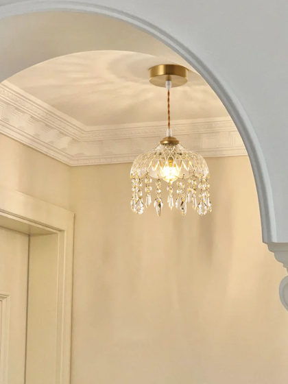 Aisle Light, Corridor Light, Modern Simple Entrance Hall Balcony Bathroom, French Crystal Light, Small Chandelier