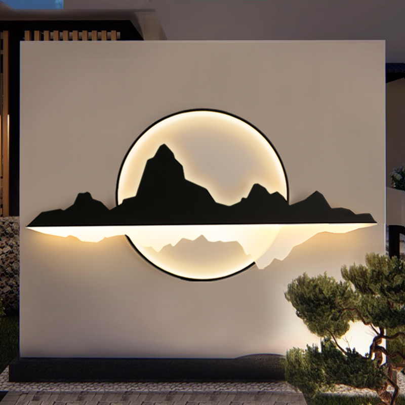Garden Lights, Solar-Powered Outdoor New Chinese-Style Shadow Wall Decorative Lights, Outdoor Villa Fence Landscaping Landscape Lights