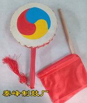 Tibetan reba dance props drum cowhide drum Yangge drum Painted handle drum Lightweight wave drum National drum