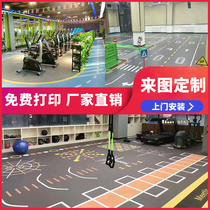 Gym private teaching floor glue private teaching floor mat 360 custom floor glue private teaching floor mat functional fitness PVC kindergarten