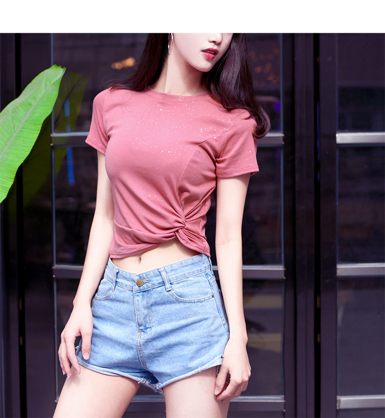Mùa hè mới mỏng vòng cổ ngắn tay áo ngắn phần khô nhanh thể thao t-shirt hot hạt casual hoang dã cao eo áo sơ mi nữ triều áo ba lỗ gymshark