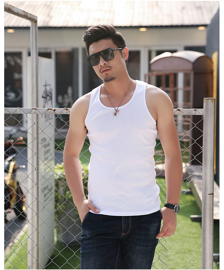 Áo vest nam cotton đáy quần trẻ trung tự canh mùa hè thoáng khí tập thể dục áo len thấm mồ hôi áo lót không gọng