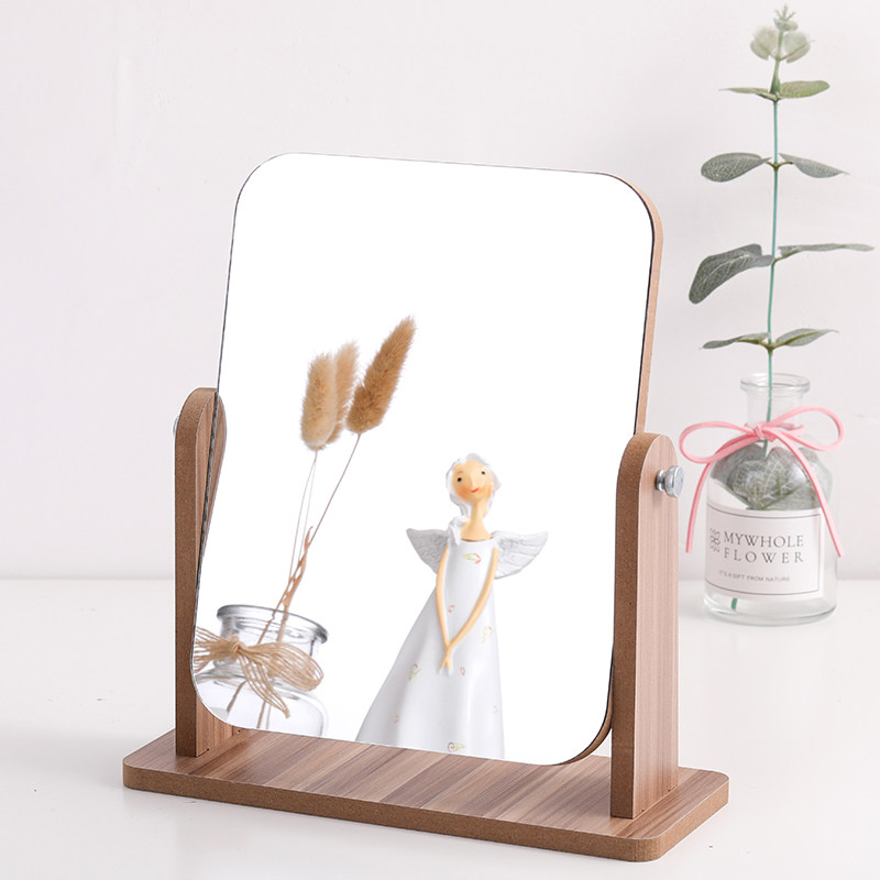 Mirror portable desktop folding makeup mirror makeup mirror princess mirror student European-style dorm room big table desk desk small