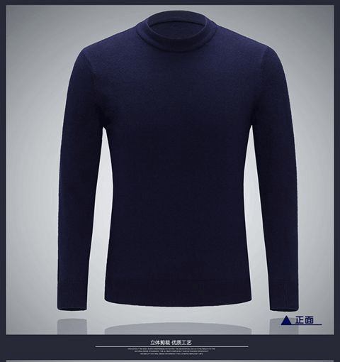 Được sản xuất từ ​​áo len cashmere Ordos nam trung niên cổ tròn áo len dày mùa đông trùm đầu áo len ấm áp áo len đẹp